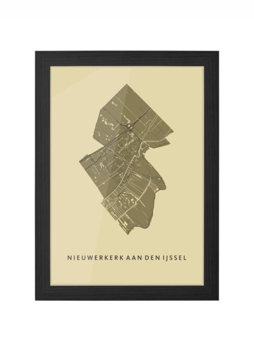 Nieuwerkerk aan den IJssel GoldenRod Ingelijst in Zwart lijst Kopen | Kunst in Kaart