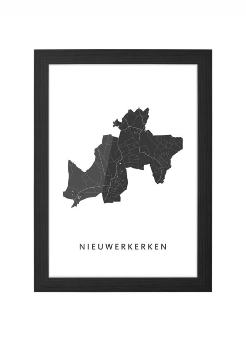 Nieuwerkerken (Limburg) Ingelijst in Zwart lijst Kopen | Kunst in Kaart