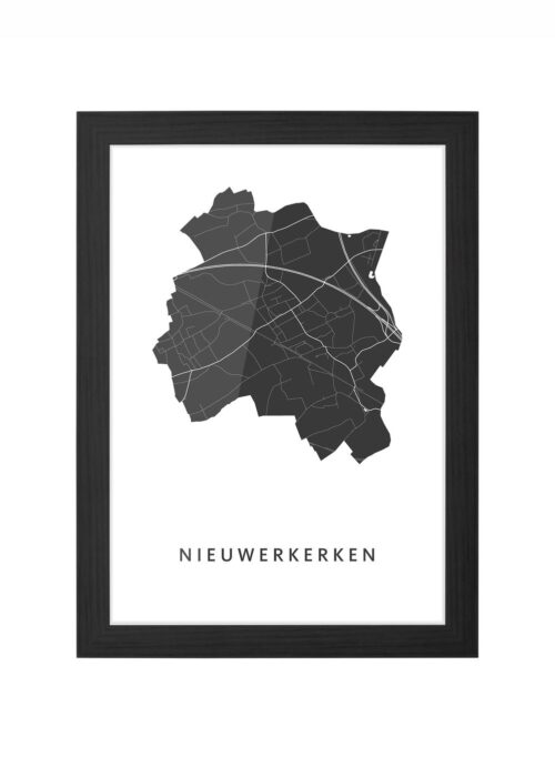 Nieuwerkerken (Oost-Vlaanderen) Ingelijst in Zwart lijst Kopen | Kunst in Kaart