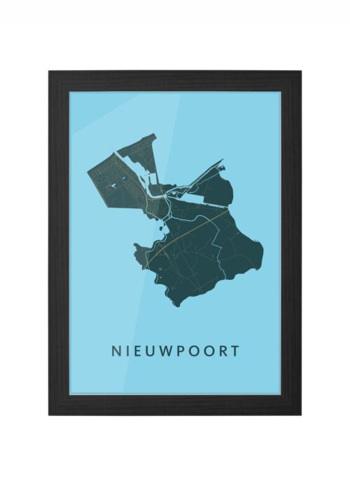 Nieuwpoort Azure Ingelijst in Zwart lijst Kopen | Kunst in Kaart