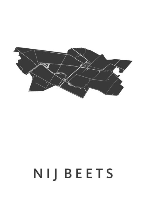 Nij Beets White Stadskaart Poster | Kunst in Kaart