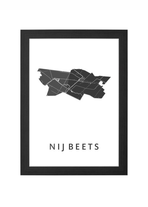 nij beets stadskaart poster ingelijst in zwarte lijst