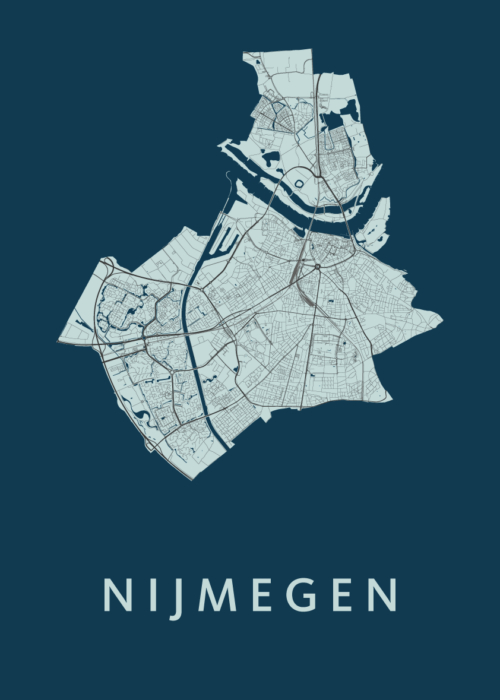 Nijmegen Stadskaart - Navy poster Nijmegen