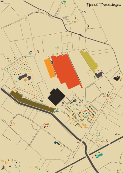 Noord Deurningen Stadskaart Poster Kopen