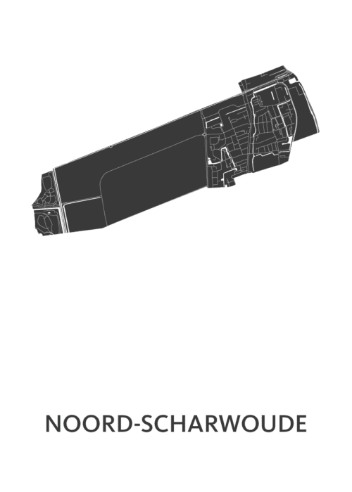 Noord-Scharwoude White Stadskaart Poster Kopen