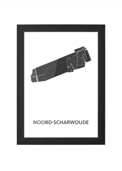 Noord-Scharwoude White Ingelijst in Zwart lijst Kopen | Kunst in Kaart