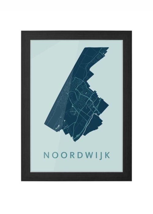 noordwijk stadskaart poster ingelijst in zwarte lijst