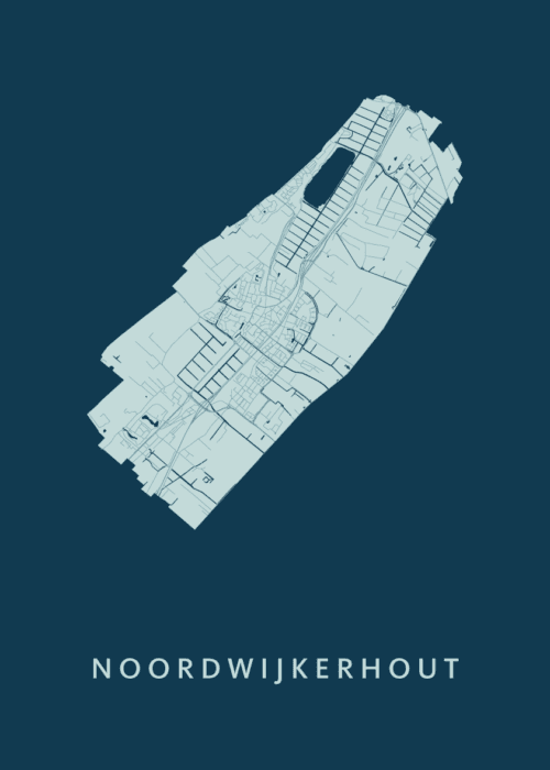 Noordwijkerhout Feldgrau Stadskaart Poster Kopen