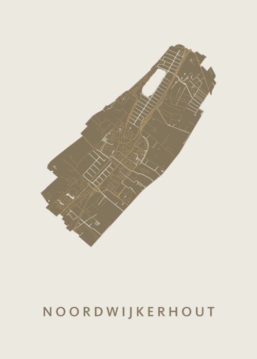 Noordwijkerhout Gold Stadskaart Poster Kopen