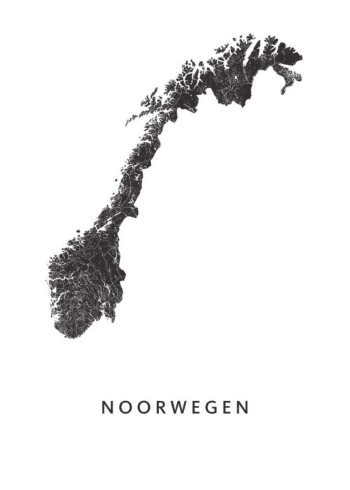 Noorwegen landkaart poster