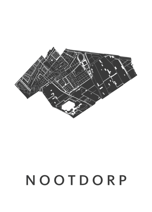 Nootdorp White Stadskaart Poster Kopen
