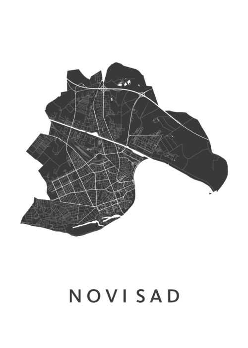 Novi Sad Kaart Poster