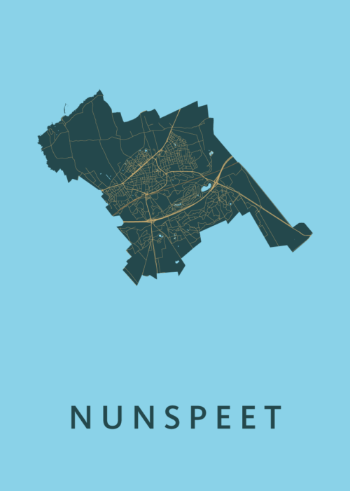 Nunspeet Stadskaart poster Azure