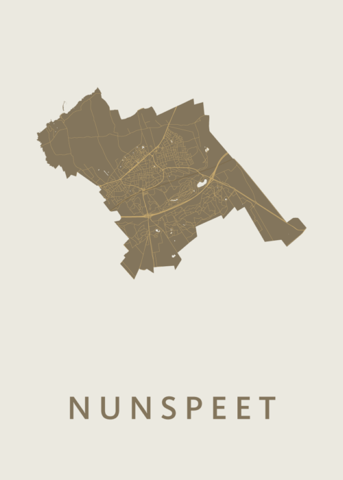 Nunspeet Stadskaart poster Gold