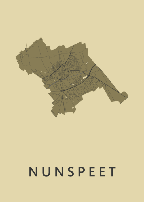 Nunspeet Stadskaart poster GoldenRod
