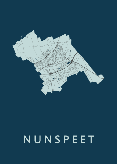 Nunspeet Stadskaart poster Navy