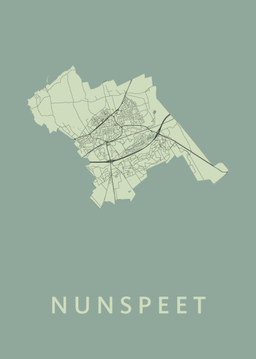 Nunspeet Stadskaart poster Olive