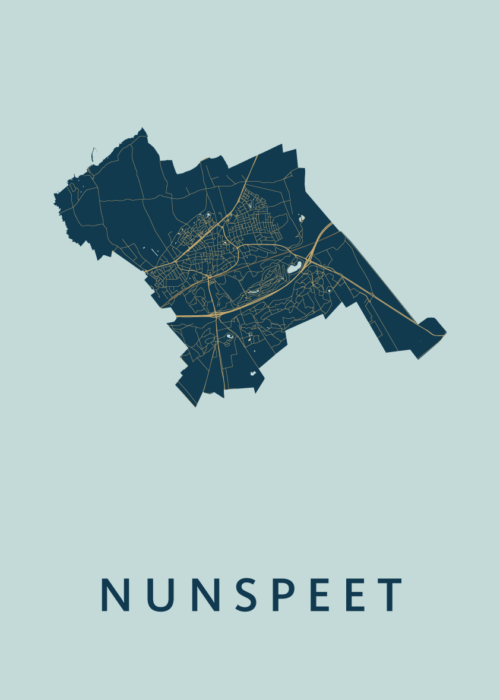 Nunspeet Stadskaart poster Prussian