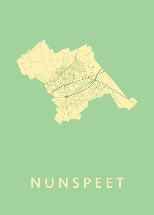 Nunspeet Stadskaart poster Spring