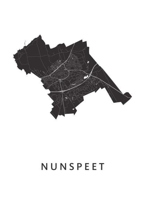 Nunspeet Stadskaart poster White
