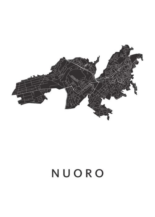 Nuoro Stadskaart Poster Kopen