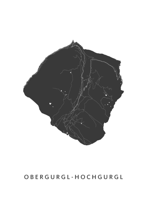 Obergurgl-Hochgurgl Stadskaart Poster Kopen