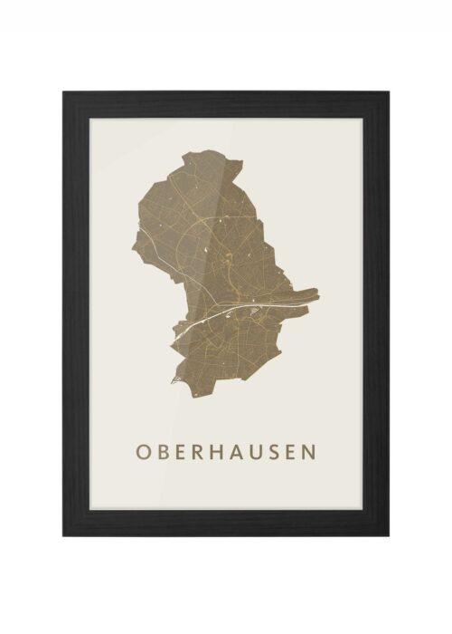 Oberhausen Gold Ingelijst in Zwart lijst Kopen | Kunst in Kaart