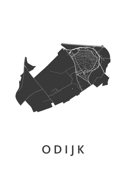 Odijk White Stadskaart Poster | Kunst in Kaart