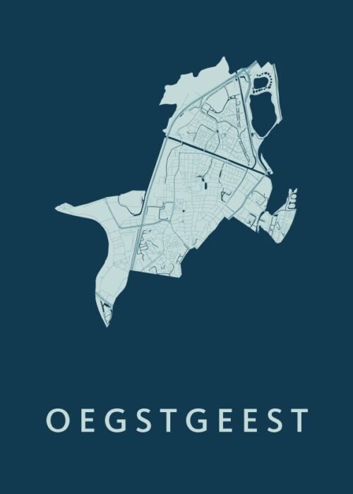 Oegstgeest Feldgrau Stadskaart Poster Kopen