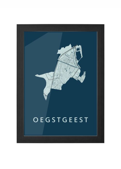 Oegstgeest Navy Ingelijst in Zwart lijst Kopen | Kunst in Kaart