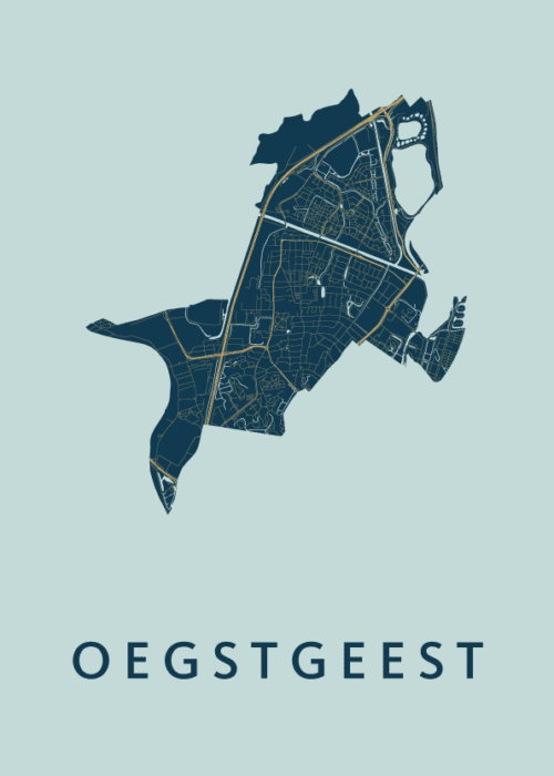 Oegstgeest Prussian Stadskaart Poster Kopen