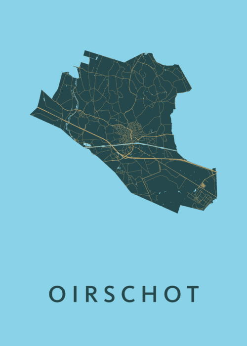 Oirschot Azure Stadskaart Poster Kopen