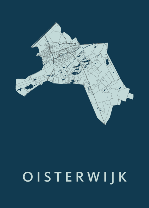 Oisterwijk Navy Stadskaart Poster Kopen