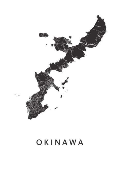Okinawa Eilandkaart Poster
