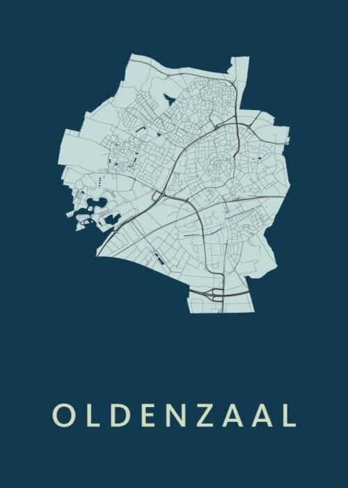 Oldenzaal Navy Stadskaart Poster Kopen