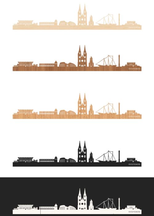 Houten Skyline van Oostende