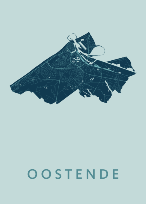 Oostende Stadskaart poster Mint