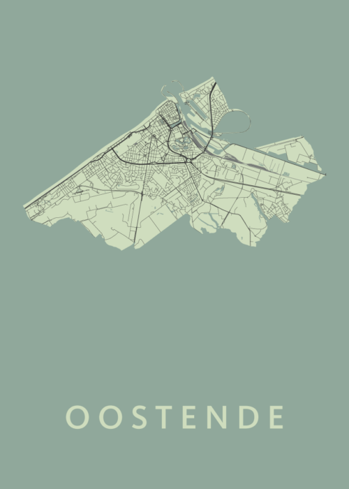 Oostende Stadskaart poster Olive