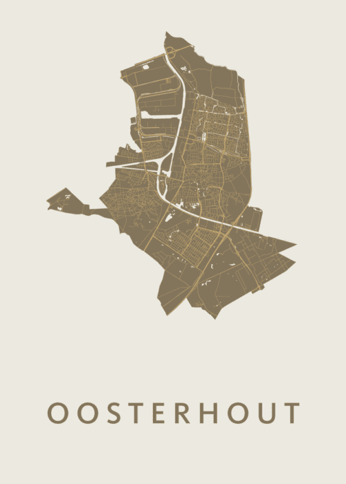 Oosterhout Gold Stadskaart Poster Kopen