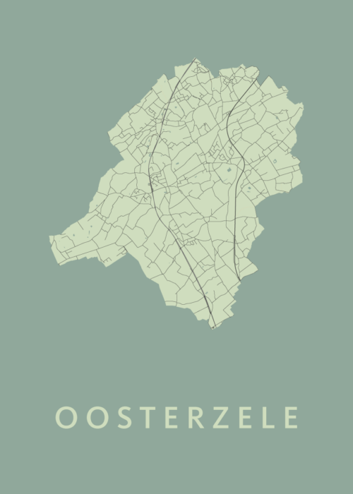 Oosterzele Stadskaart poster Olive