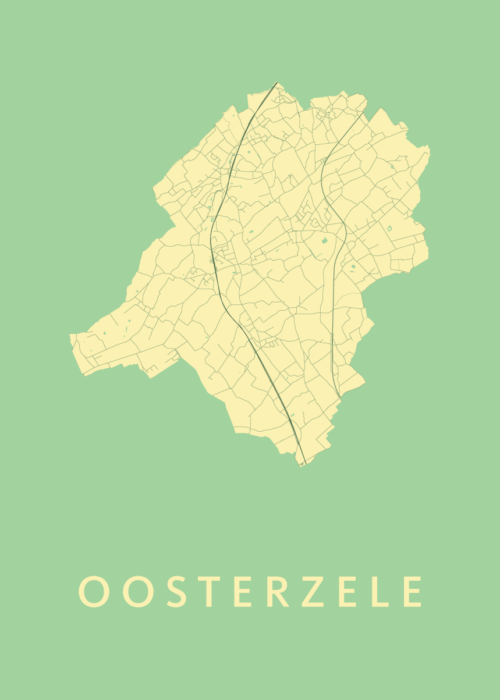 Oosterzele Stadskaart poster Spring