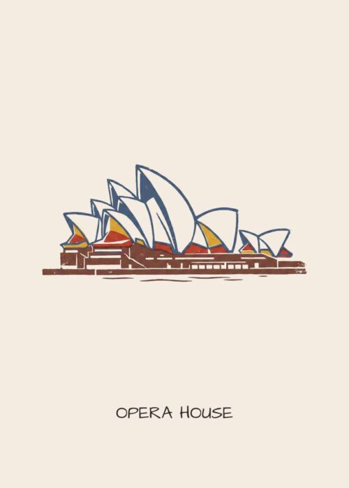 Operahuis Sydney - Linosnede-stijl