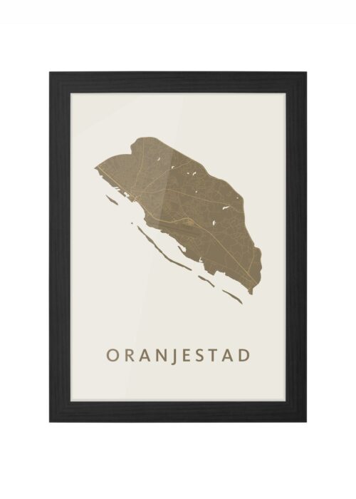 Oranjestad Gold Ingelijst in Zwart lijst Kopen | Kunst in Kaart