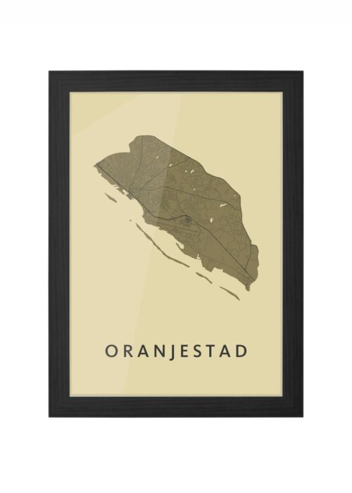 Oranjestad GoldenRod Ingelijst in Zwart lijst Kopen | Kunst in Kaart