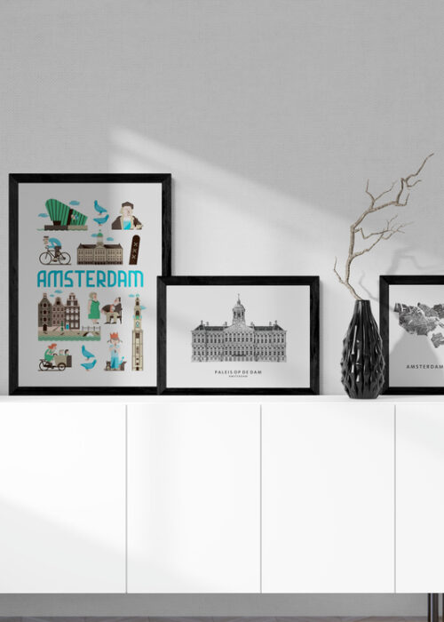 Amsterdam - Illustratie poster