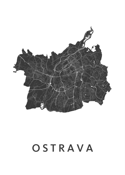 Ostrava Stadskaart Poster Kopen