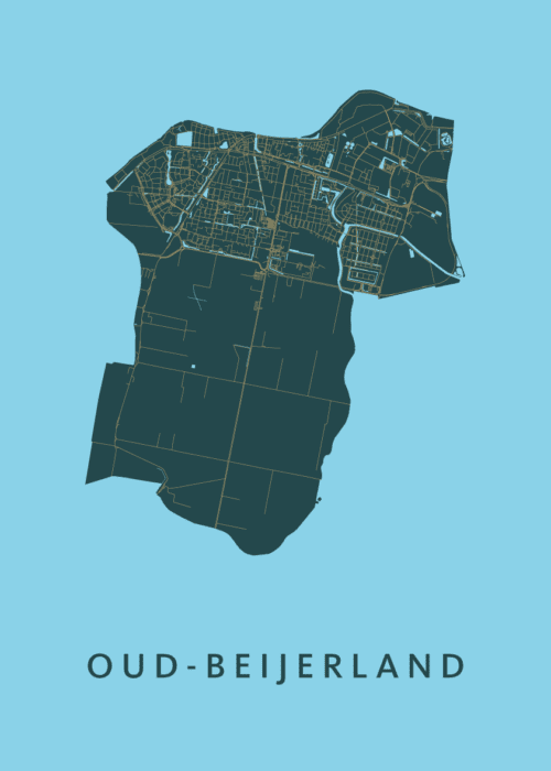 Oud-Beijerland Azure Stadskaart Poster Kopen