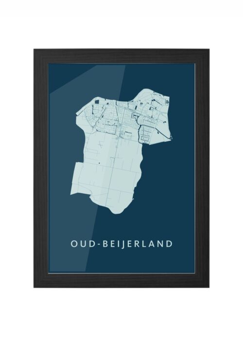 Oud-Beijerland Feldgrau Ingelijst in Zwart lijst Kopen | Kunst in Kaart