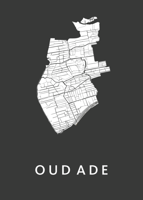 Oud Ade Stadskaart - Black poster