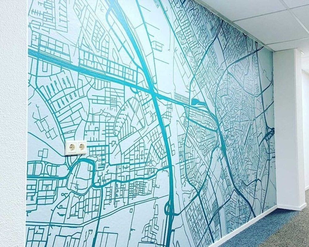 Stadskaart als behang